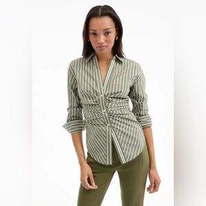 Devra Ruched Button-Down Shirt